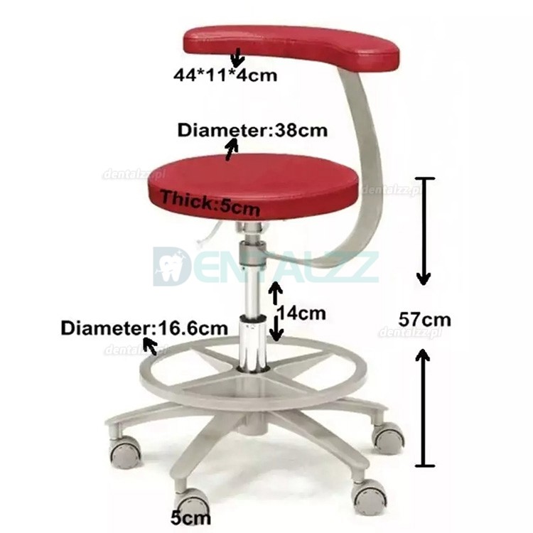 HS-11 Ergonomiczny stołek dentystyczny z podłokietnikiem, fotel higienistki, skóra mikrofibrowa