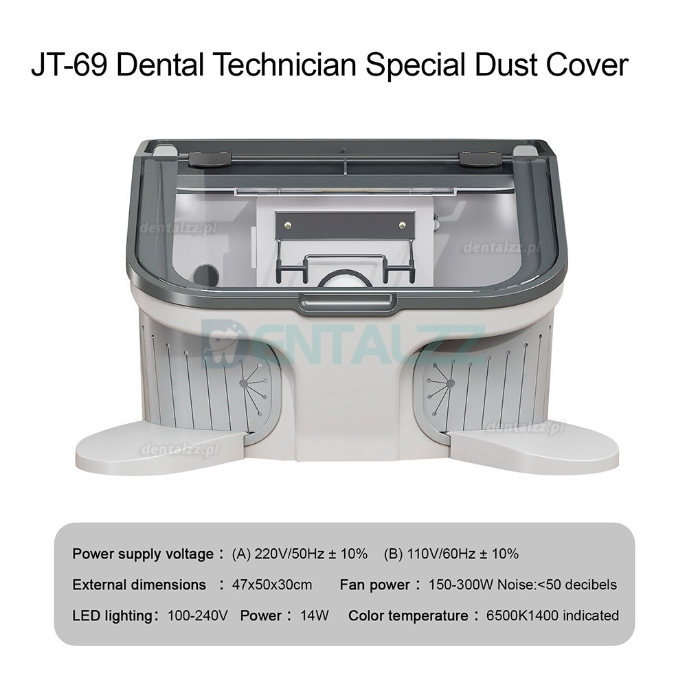 JT-69 Pojemnik na kurz dentystyczny Pojemnik na kurz do piaskowania wbudowany odkurzacz z oświetleniem LED