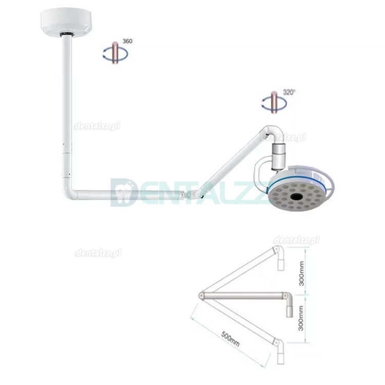 72W Lampa chirurgiczna do montażu na suficie bezcieniowa lampa do badania 24 diody LED