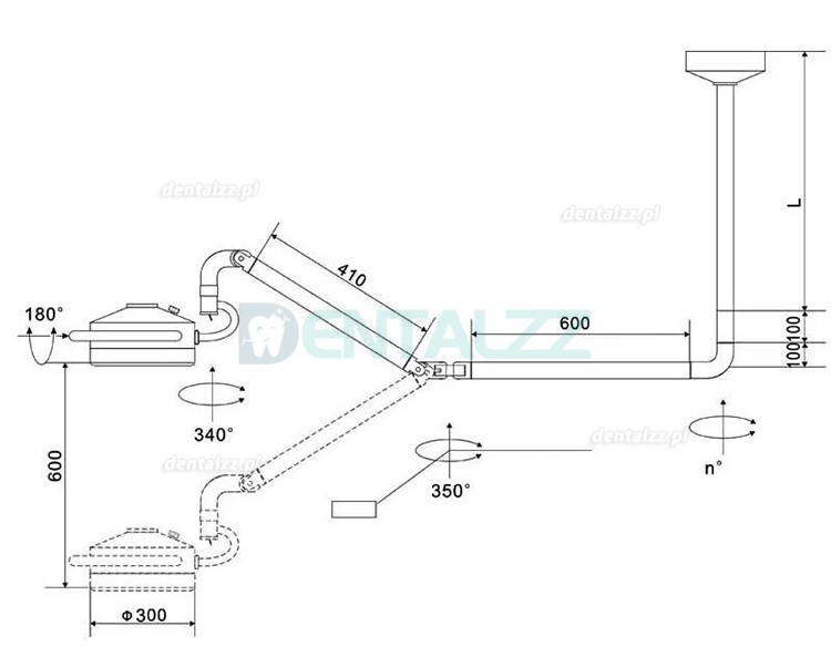 72W Lampa chirurgiczna do montażu na suficie bezcieniowa lampa do badania 24 diody LED