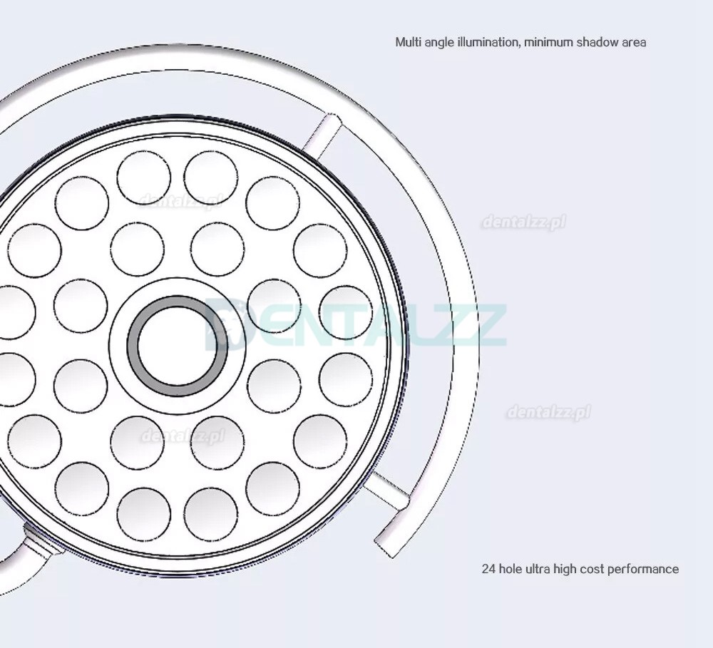 Lampa stomatologiczna do chirurgii ściennej 72W światło bezcieniowe do badań 24 diody LED