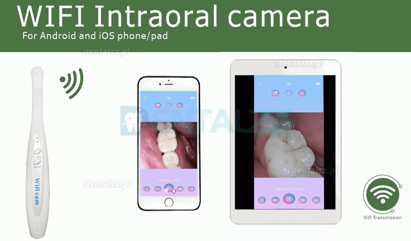 MD-100 Dental bezprzewodowa kamera wewnątrzustna WiFi do telefonu komórkowego i iPada