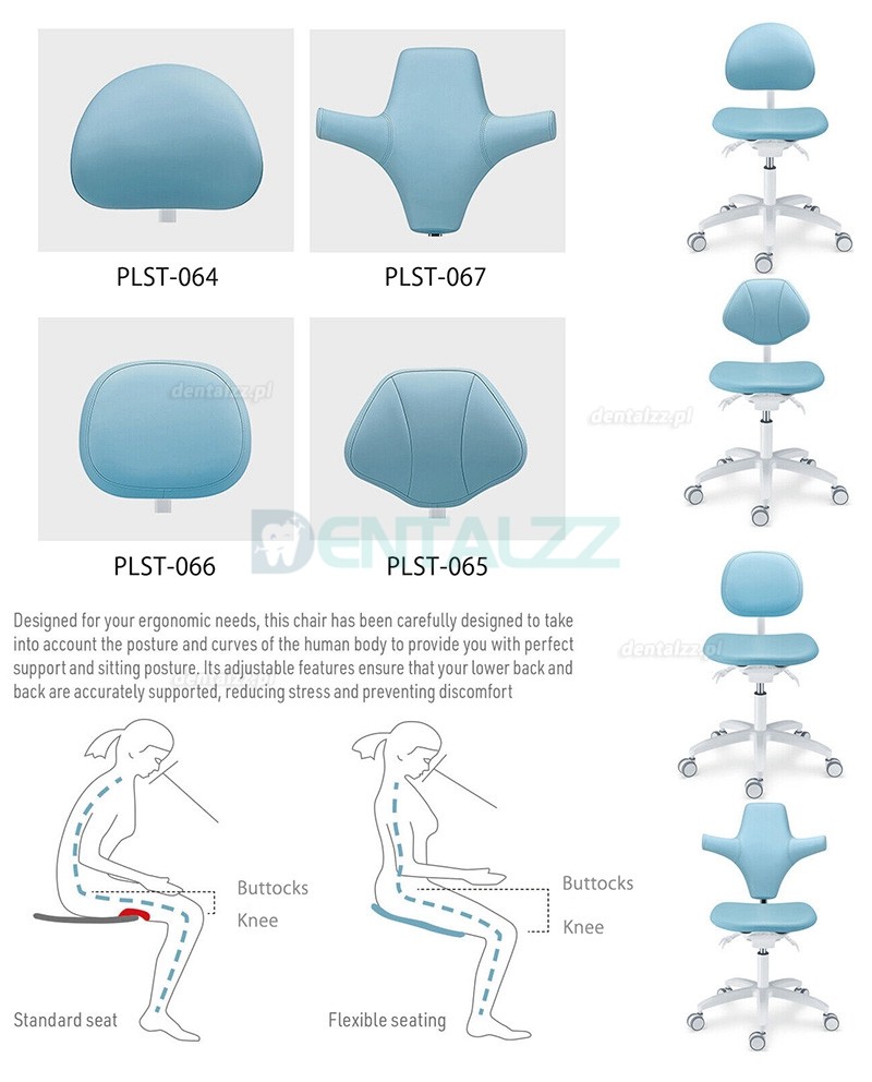 PLST-06 Szereg Regulowany ergonomiczny stołek dentystyczny stołek asystenta operatora dentysty