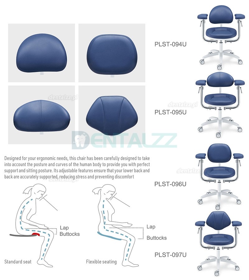 PLST-09 Szereg Ergonomiczny stołek pod mikroskop stomatologiczny stołek chirurga stomatologa z amrest