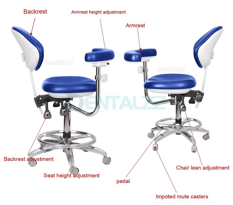 QY-600M-B2 Fotel dentystyczny z podłokietnikiem fotel pielęgniarki asystenta stomatologicznego