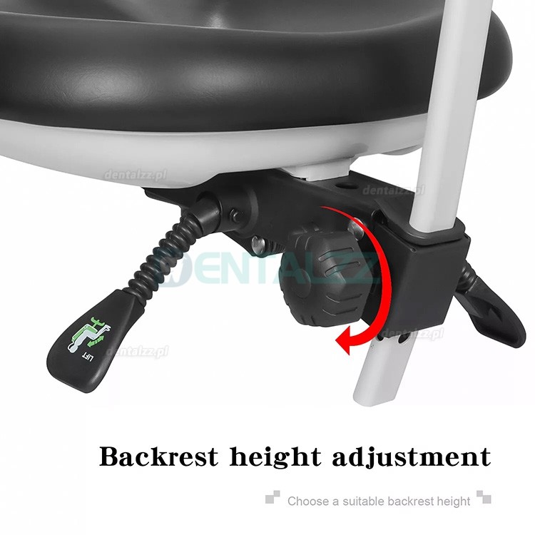 QY-600M-B2 Regulowany ergonomiczny stołek stomatologiczny fotel asystenta lekarza obrót o 360°