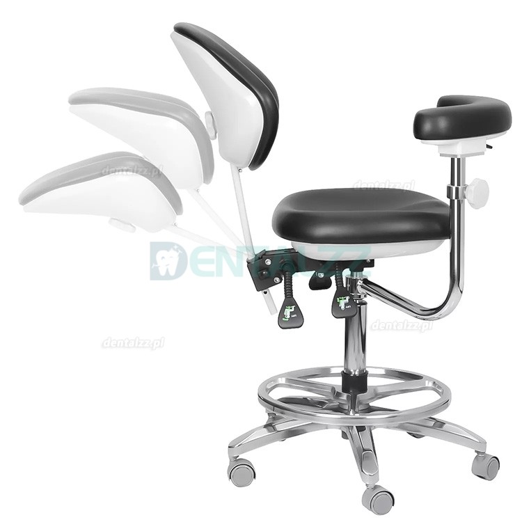 QY-600M-B2 Regulowany ergonomiczny stołek stomatologiczny fotel asystenta lekarza obrót o 360°