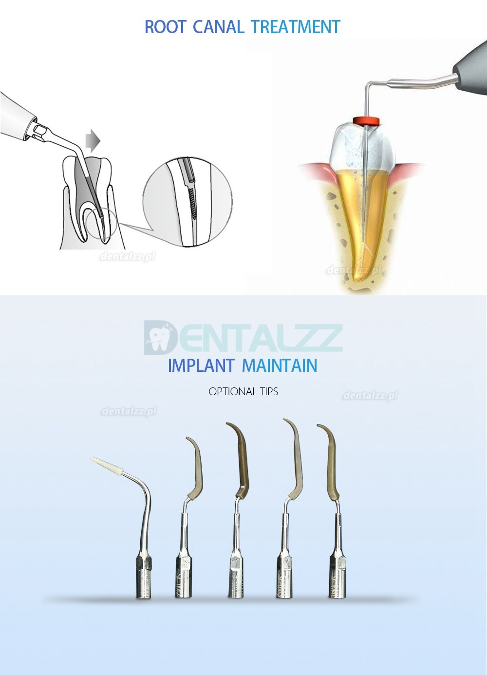 VRN Q6 Skaler ultradźwiękowy bezbolesny + piaskarka (skaling / implant / periodontologia / leczenie kanałowe)